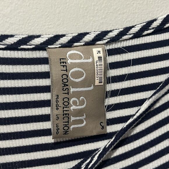 Anthropologie Dolan Dress Women’s Small Blue Mixed Stripe Wrap Left Coast - Picture 4 of 9